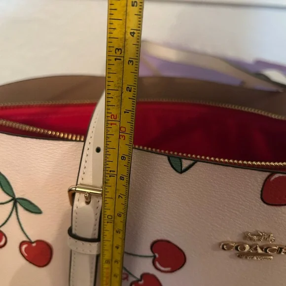 Coach Mollie Tote with Cherry Heart Print on Canvas HTF - Picture 10 of 16